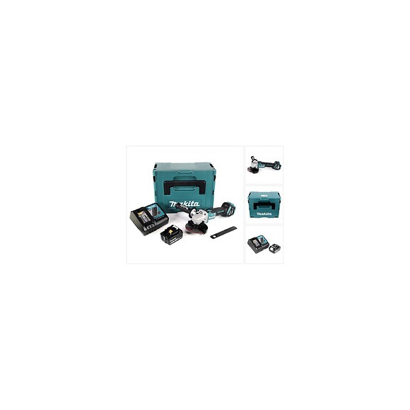 Makita Dga 513 Rg1j Meuleuse D'angle Sans Fil 18v 125mm Brushless + 1x Batterie 6,0ah + Chargeur + Coffret Makpac