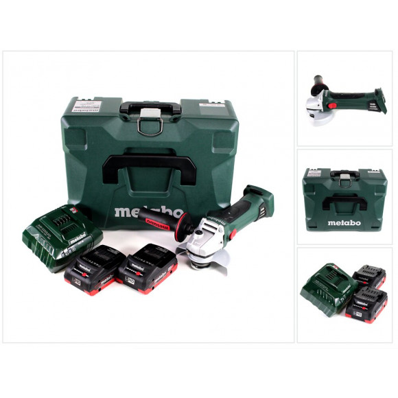 Metabo W 18 Ltx 125 Quick Meuleuse D'angle Sans Fil 18v 125mm ( 602174840 ) + Coffret Metaloc + 2x Batteries 4,0 Ah + Chargeur