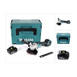 Makita Dga 513 G1j Meuleuse D'angle Sans Fil 18v 125mm Brushless + 1x Batterie 6,0ah + Coffret Makpac - Sans Chargeur