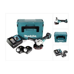 Makita Dga 504 Rfj 18 V Meuleuse Sans Fil Ø 125 Mm Avec Boîtier Makpac + 2x Batteries Bl 1830 3,0 Ah + Chargeur Dc18rc