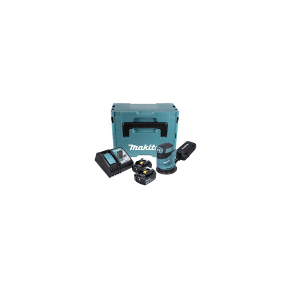 Makita Dbo 180 Rfj Ponceuse Excentrique Sans Fil, 18v + 2x Batteries 3,0ah + Chargeur + Makpac