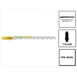 Festool S 75/4 K/40 Wood Curves Lame De Scie Sauteuse - 40 Pièces. ( 204266 ), Également Pour Rayons Étroits, Hcs Stahl