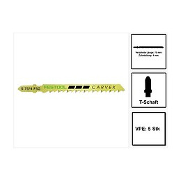 Festool S 75/4 Fsg/5 Wood Universal Lame De Scie Sauteuse - 5 Pièces. ( 204316 ) Dents De Sertissage Rectifiées, Acier Hcs