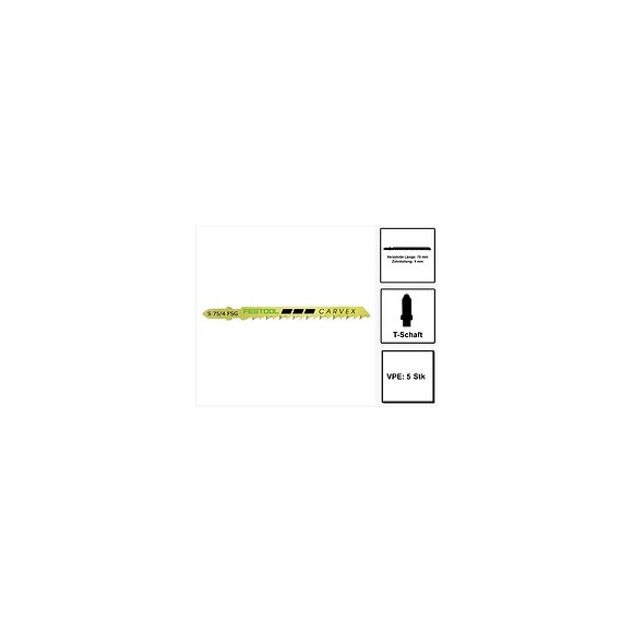 Festool S 75/4 Fsg/5 Wood Universal Lame De Scie Sauteuse - 5 Pièces. ( 204316 ) Dents De Sertissage Rectifiées, Acier Hcs