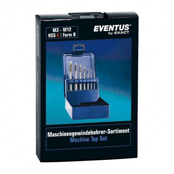 Exact Hm26 Set De Tarauds Mécaniques : M3 - M12, Hss-e Forme B Métriques, 7 Pcs. ( 10336 )