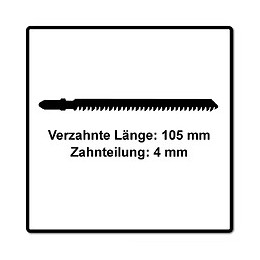 Festool S 105/4 Fsg/20 Wood Universal Lame De Scie Sauteuse 20 Stk. ( 204332 ) Dents De Sertissage Rectifiées, Acier Hcs