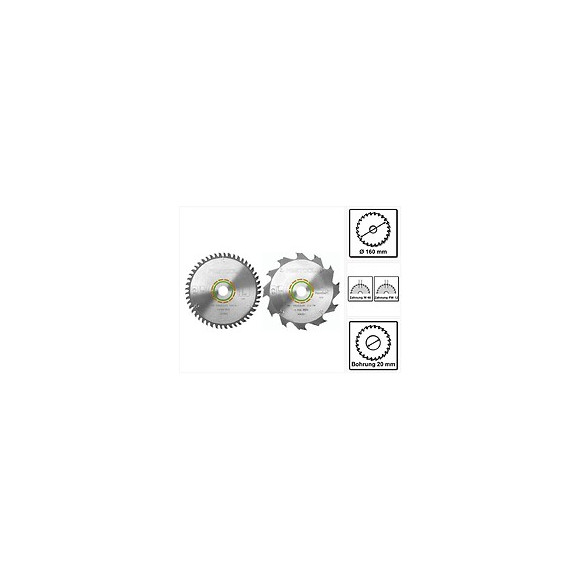 Festool Hw Lames De Scie Denture Fine 160 X 20 X 2,2 Mm W48 160 Mm - 48 Dents ( 491952 ) + Lame De Scie Festool Panther Hw 160 