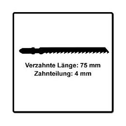 Festool S 75/4/50 Wood Basic Lame De Scie Sauteuse, 50 Pièces. ( 2x 204306 ) Denture Fixe Pour Coupes Rapides, Acier Hcs