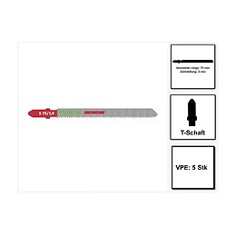 Festool S 75/1,5/5 Plastics Profile Lame De Scie Sauteuse 5 Pièces. ( 204268 ) Pour Profilés En Plastique, Verre Acrylique Et