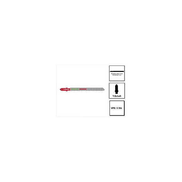 Festool S 75/1,5/5 Plastics Profile Lame De Scie Sauteuse 5 Pièces. ( 204268 ) Pour Profilés En Plastique, Verre Acrylique Et
