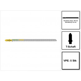 Festool S 145/2,8/5 Wood Straight Cut Lame De Scie Sauteuse 5 Pièces. ( 204264 ) Avec Dentures Japonaise Extrêmemnt Forte, Ac