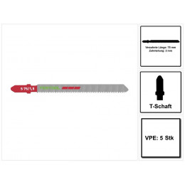 Festool S 75/1,5/5 Plastics Profile Lame De Scie Sauteuse 5 Pièces. ( 204268 ) Pour Profilés En Plastique, Verre Acrylique Et