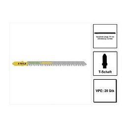 Festool S 75/2,8/20 Wood Straight Cut Lame De Scie Sauteuse 20 Pièces. ( 204261 ), Acier Hcs