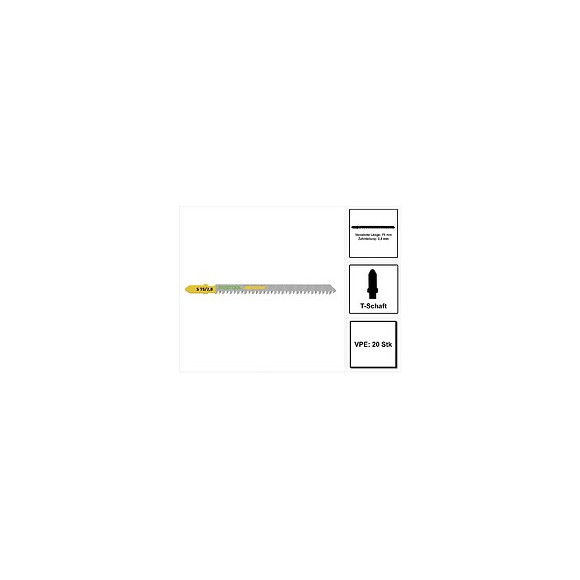 Festool S 75/2,8/20 Wood Straight Cut Lame De Scie Sauteuse 20 Pièces. ( 204261 ), Acier Hcs