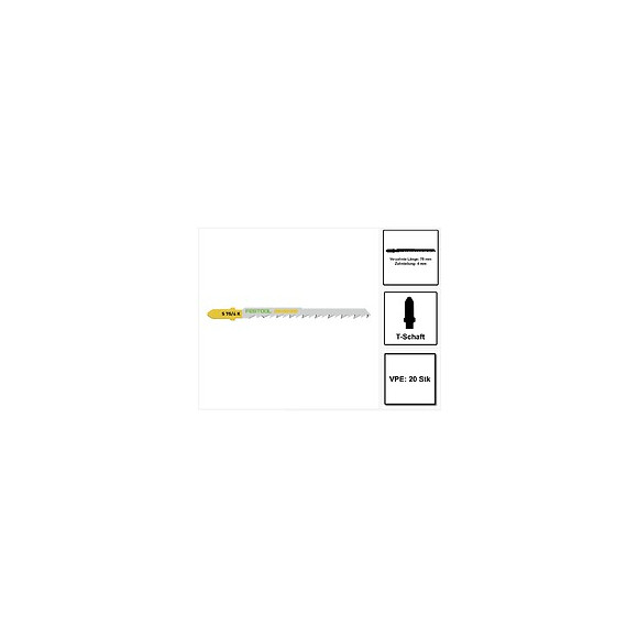 Festool S 75/4 K/20 Wood Curves Lame De Scie Sauteuse 20 Pièces. ( 204266 ) Lame De Scie Courbée, Également Pour Rayons Étr
