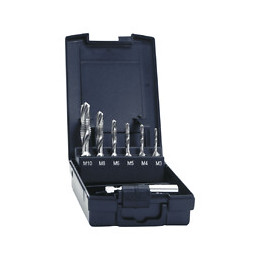 Exact Sge Hssg Set De Tarauds Combinés M3 - M10, 7 Pcs + 1x Adaptateur 1/4" Hss Métrique Rotaplus+ ( 05910 )