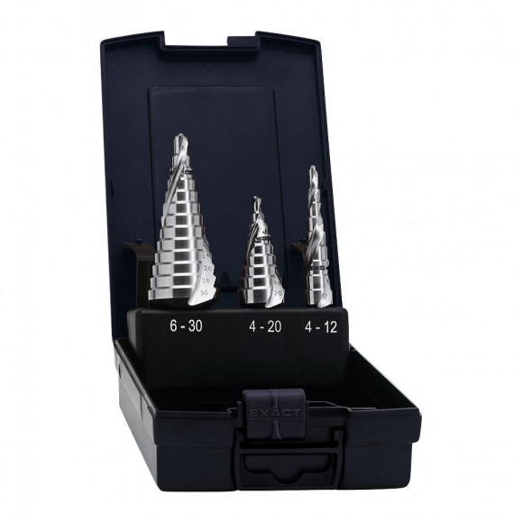 Exact Set De Forets Étagés Rotastop 4 - 30 Mm, 3pcs. Rainure En Spirale Hss (07004)