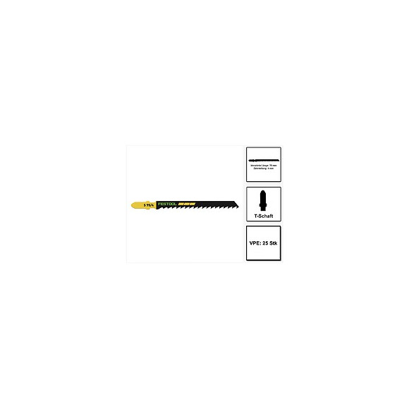 Festool S 75/4/25 Wood Basic Lame De Scie Sauteuse 25 Pièces. ( 204306 ), Acier Hcs