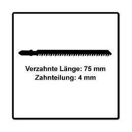 Festool S 75/4 Fsg/20 Wood Universal Lame De Scie Sauteuse 20 Pièces. ( 204317 ) Dents De Sertissage Rectifiées, Acier Hcs