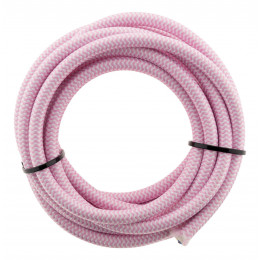 Câble Textile 3g1 Rose Et Blanc 3m