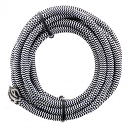 Câble Textile 3g1 Noir Et Blanc 3m
