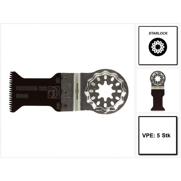 Fein E-cut Precision Starlock Lame De Scie 5 Pièces. 50 X 35 Mm ( 63502126230 ) Hcs-acier