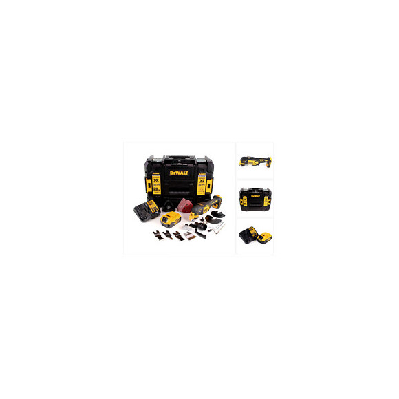 Dewalt Dcs 356 P1 Outil Multifonction Oscillant Sans Fil 18v Brushless + 35 Pièces D'accessoires + 1x Batterie 5,0ah + Chargeu