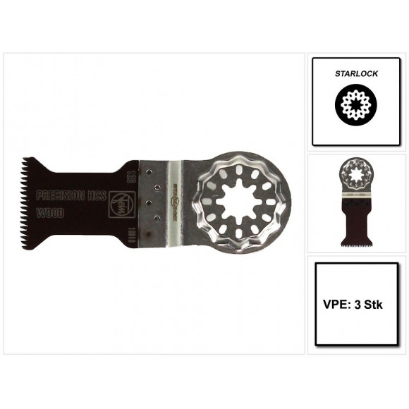 Fein E-cut Precision Starlock Lame De Scie 3 Pièces. 50 X 35 Mm ( 63502126220 ) Hcs-acier