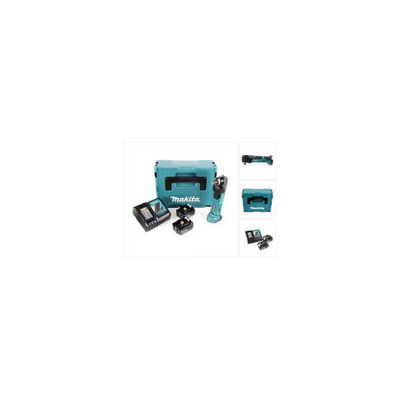 Makita Dtm 51 Rfj Découpeur-ponceur Multifonctions Sans Fil 18v Li-ion + 2x Batteries Bl 1830 3,0 Ah Li-ion + Chargeur Rapide 