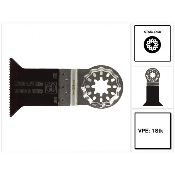 Fein E-cut Long-life  Starlock Lame De Scie 1 Pièce. 50 X 50 Mm ( 63502221210 ) Bi-metall