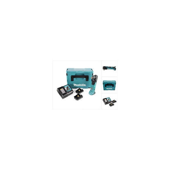 Makita Dtm 51 Ryj 18v Li-ion Découpeur-ponceur Multifonctions Sans Fil Avec Boîtier Makpac + 2x Batteries Bl 1820 2,0 Ah Li-i