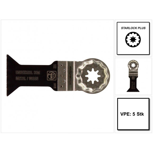 Fein E-cut Universal Starlock Plus Lame De Scie 5 Pièces. 60 X 44 Mm ( 63502152230 ) Bi-métal