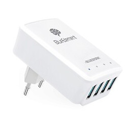Chargeur Secteur Universel Bluestork 4 Ports Avec Led Blanc