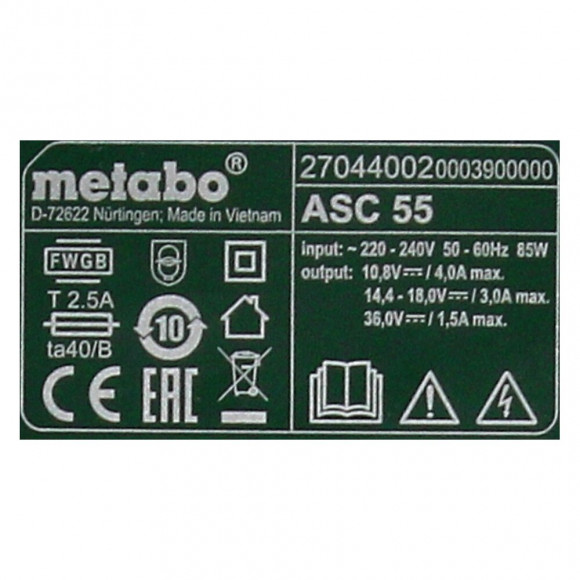 Power Set Metabo (3 X 18v 4,0 Ah Lihd Asc55)
