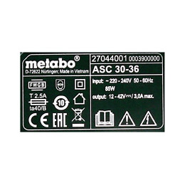 Metabo Asc 30-36 V Air Cooled Chargeur 14,4-36v ( 627044000 )