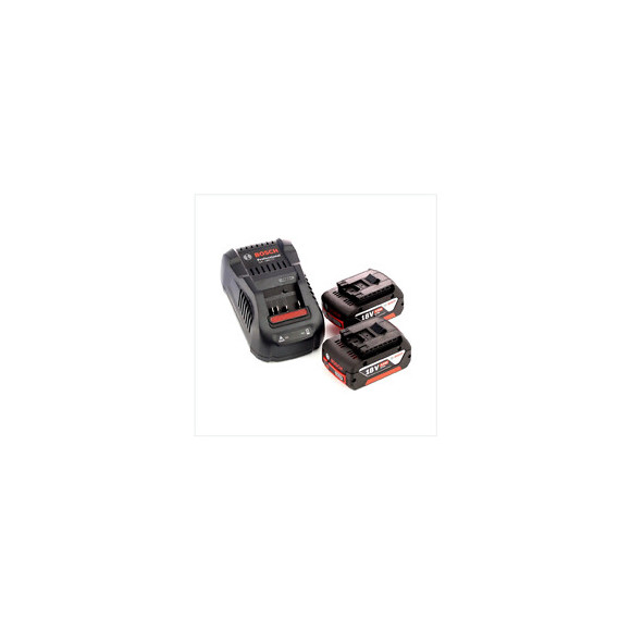 Bosch Basis Set 18 V Avec - 2x Batteries Gba 18 V 5,0 Ah Li-ion + Chargeur Gal 1880 Schnell
