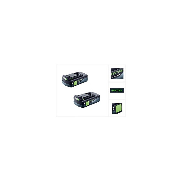 Festool Power Ensemble 3,1 Ci De - 2x Batteries  Bp 18 Li 3,1 Ci Pack 18v 3,1 Ah Li-ion + Affichage Led ( 203799 )