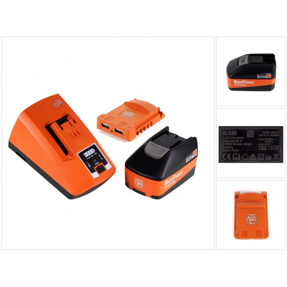 Fein Starter Set Usb Edition 18v - 1x Batterie 5,2ah Highpower + Chargeur + Usb Adaptateur Batterie