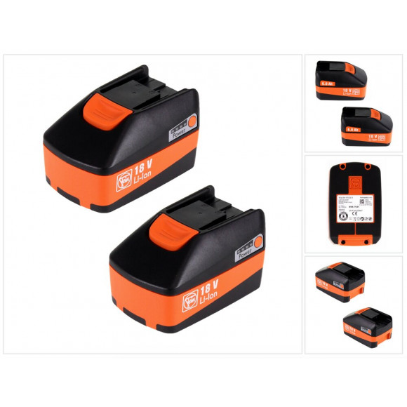 Fein Set 18v -  2x Batteries 6,0ah ( 2x 92604175020 ) Avec Affichage Led