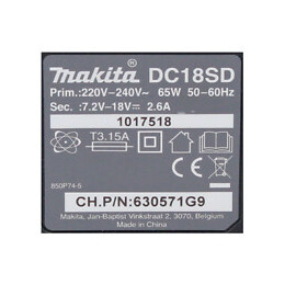 Makita Dc 18 Sd Chargeur 7,2 V - 18 V Pour Batteries Li-ion ( 194533-6 )