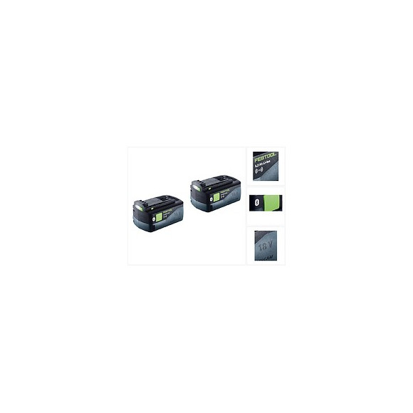 Festool Power Ensemble Bp 18 Li 6,2 Asi Bluetooth Pack 18 V De - 2x Batteries  6,2 Ah Li-ion ( 201797 )