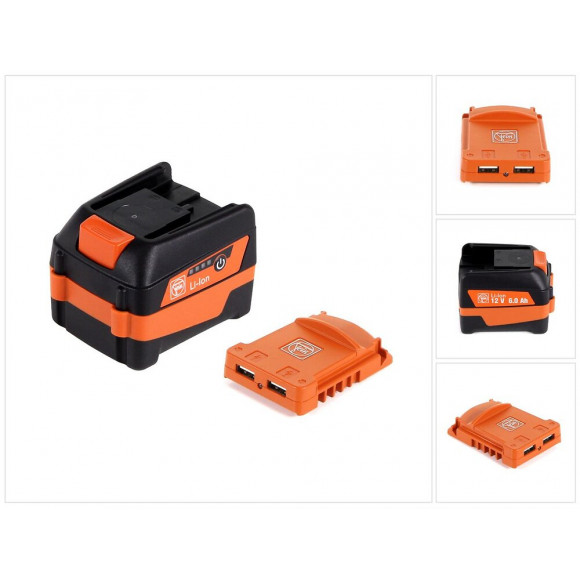 Fein Starter Set Usb Edition 12v - 1x Batterie 6,0ah + Usb Adaptateur Batterie