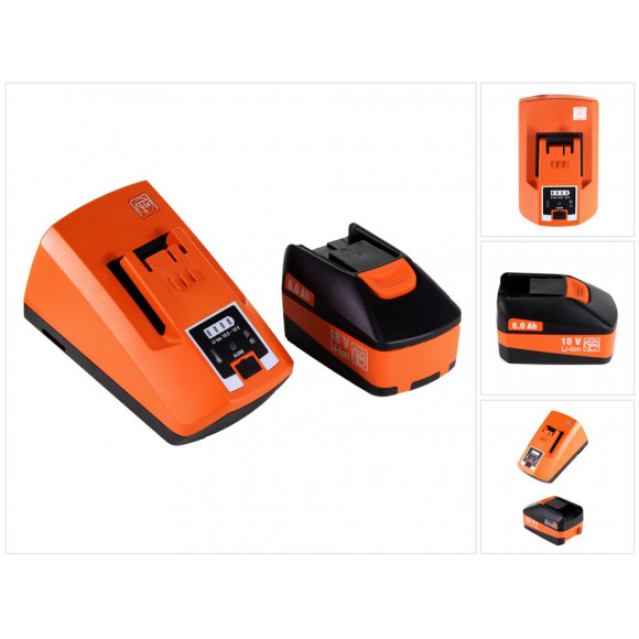 Fein Starter Set 18v - 1x Batterie 6,0ah + Chargeur Rapide Alg 80