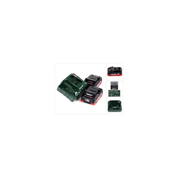 Metabo Basis Set 18v - 2x Batteries Lihd 4,0ah ( 625367000 ) + Chargeur Asc 55 ( 627044000 )