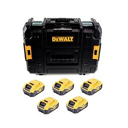 Dewalt Dcb 184 P5 Batterie Profi-set - 5x Batteries 18 V 5,0 Ah + Coffret De Transport Tstak Ii Dwst1-70703 - Sans Chargeur