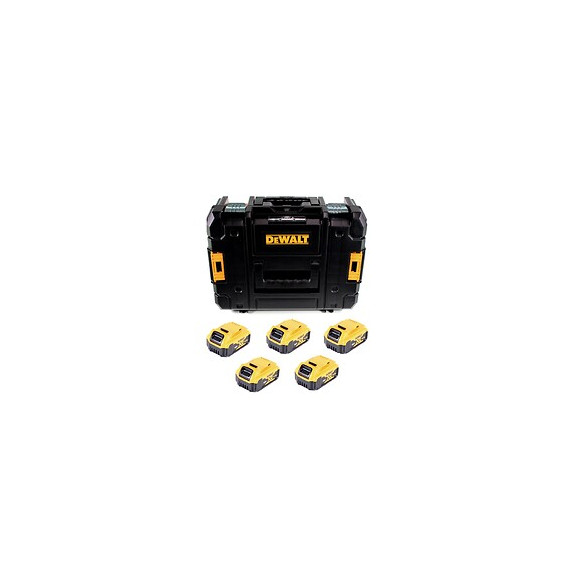 Dewalt Dcb 184 P5 Batterie Profi-set - 5x Batteries 18 V 5,0 Ah + Coffret De Transport Tstak Ii Dwst1-70703 - Sans Chargeur
