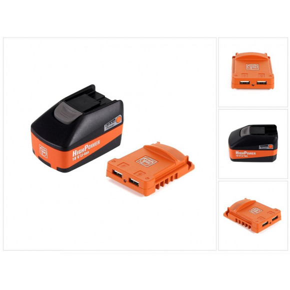 Fein Starter Set Usb Edition 18v - 1x Batterie 5,2ah Highpower + Usb Adaptateur Batterie