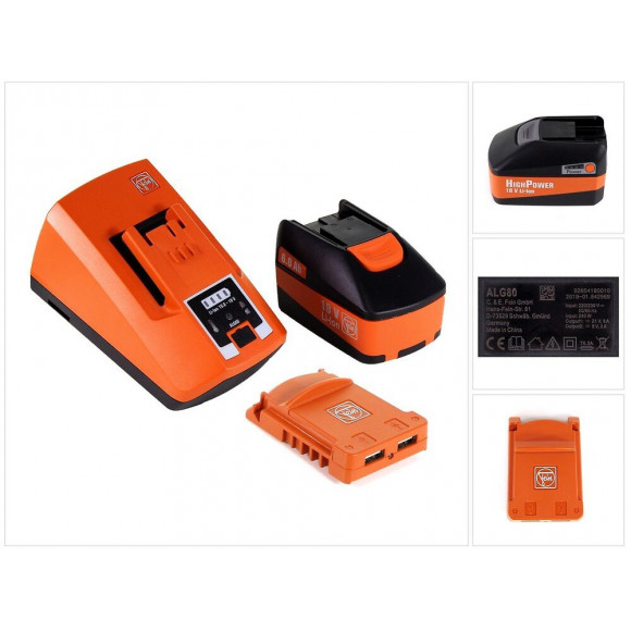 Fein Starter Set Usb Edition 18v - 1x Batterie 6,0ah + Chargeur + Usb Adaptateur Batterie