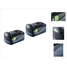 Festool Power Set 5,2 Asi Ensemble De - 2x Batteries Bp 18 Li 5,2 Asi Bluetooth ( 202479 )