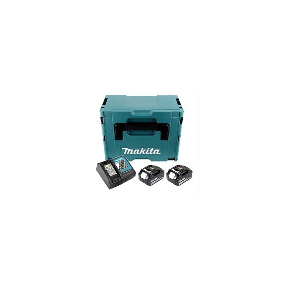 Makita Power Source Kit 18v Li: 2x Batteries Bl1860b 6,0ah + Chargeur Dc18rc ( 199480-6 ) + Coffret Makpac